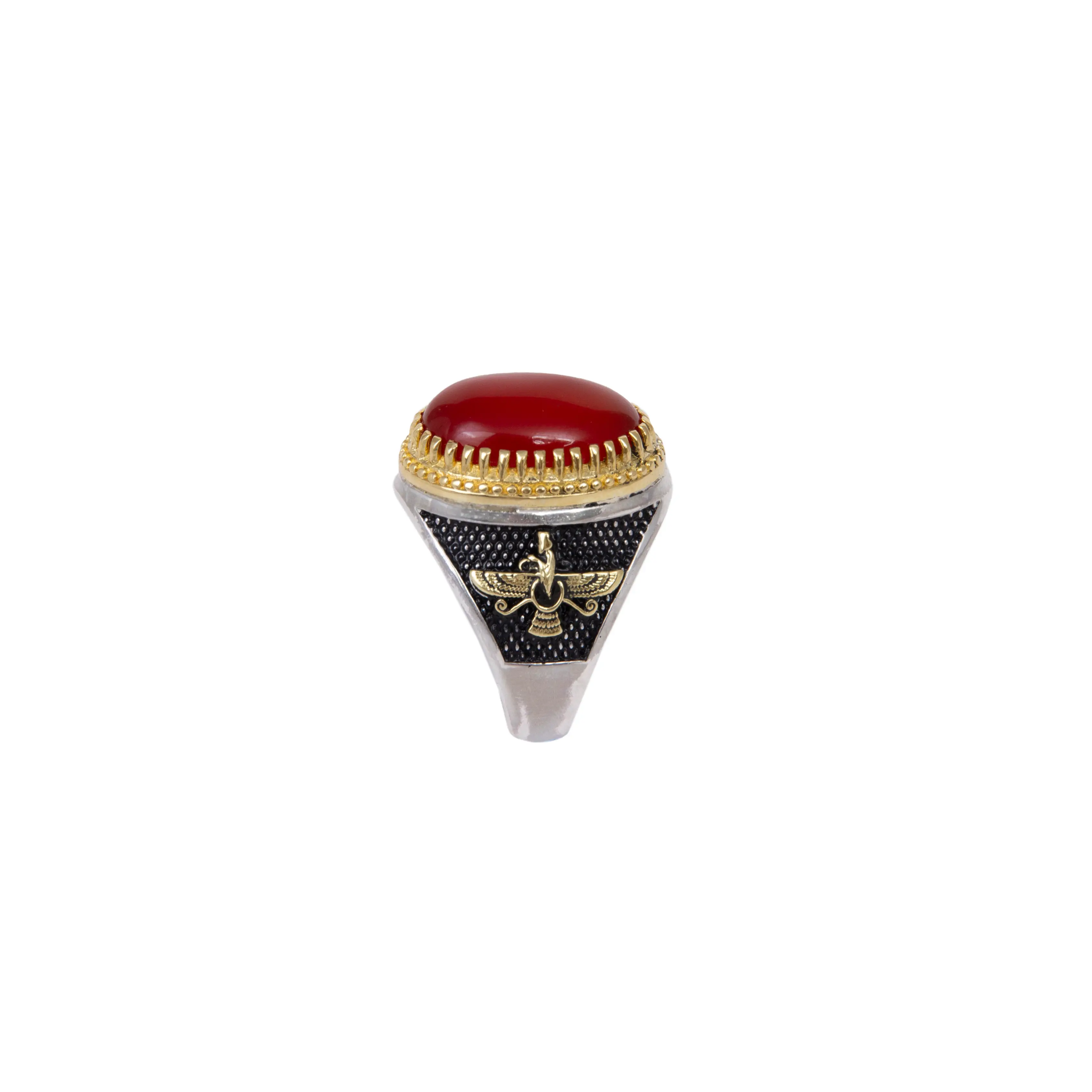 Red Agate Farvahar Ring