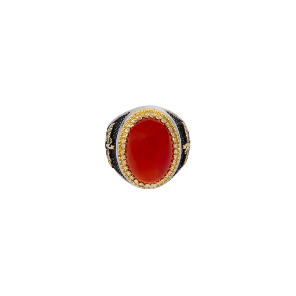 Red Agate Farvahar Ring