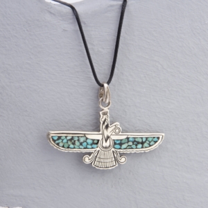 Persian Turquoise Farvahar Necklace