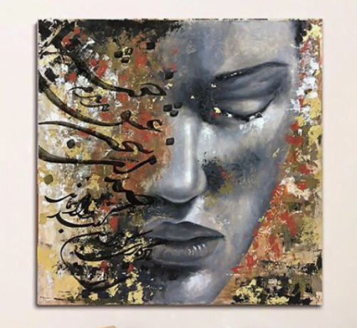 Love Speech,  Acrylic Hand Painting 1m x 1m