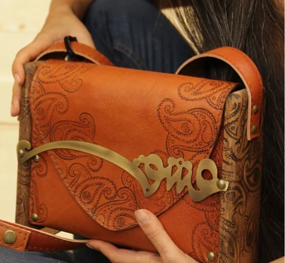 “Love” Calligraphy Leather Quilted Bag