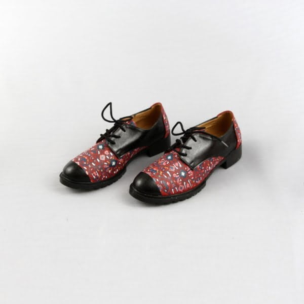 CARPET PATTERN HAND-PAINTED LEATHER SHOES