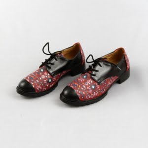 CARPET PATTERN HAND-PAINTED LEATHER SHOES