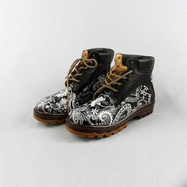 PERSIAN PAISLEY HAND-PAINTED LEATHER BOOTS
