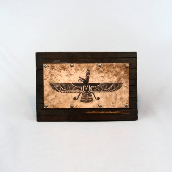 Hand Etched Farvahar Copper Frame