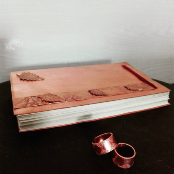 A5 Hand Engraved Copper Cover Notebook