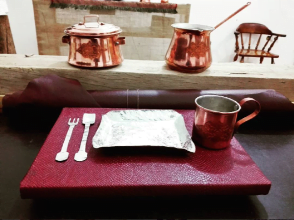 Hand Engraved Copper Pot & Mug