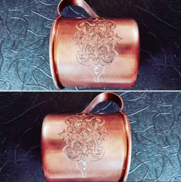 Hand Engraved Copper Pot & Mug