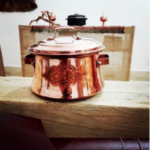 Hand Engraved Copper Pot & Mug