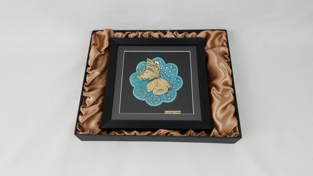 Gold Plated Flower & Butterfly