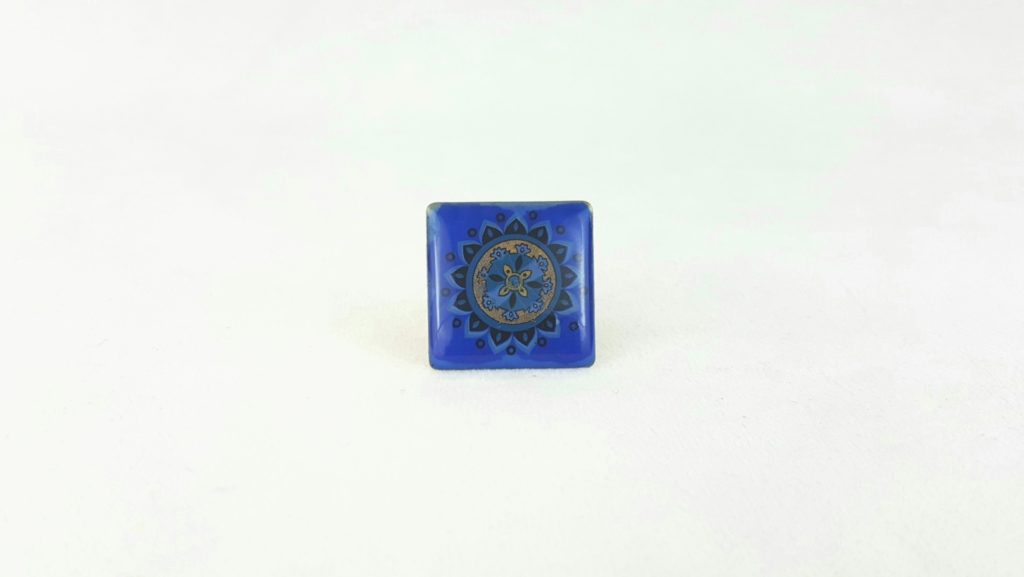 BLUE TILE PATTERN RING