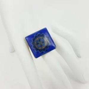 BLUE TILE PATTERN RING