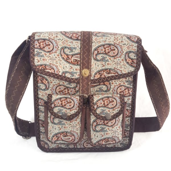 Silver Termeh Messenger Bag