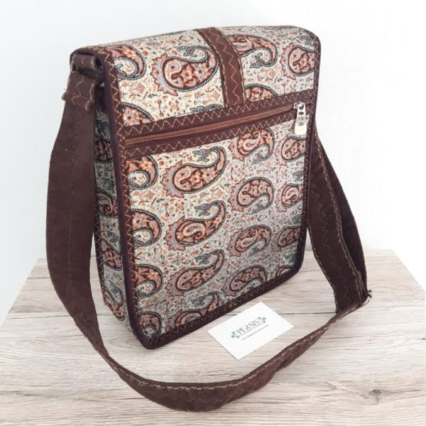Silver Termeh Messenger Bag