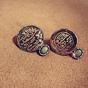 Silver Safavid coin earrings-Persis collection