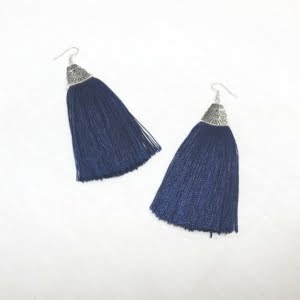 Denim Tassel Earrings-Persis Collection