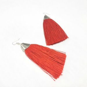 Red Tassel Earrings - Persis collection