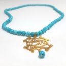 Persian Calligraphy jewelry-all you turquoise necklace. Persis Collection.