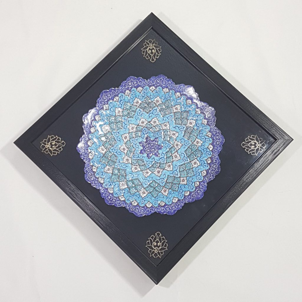 Meenakari Wall Framed Plate, 40cm Inside the box