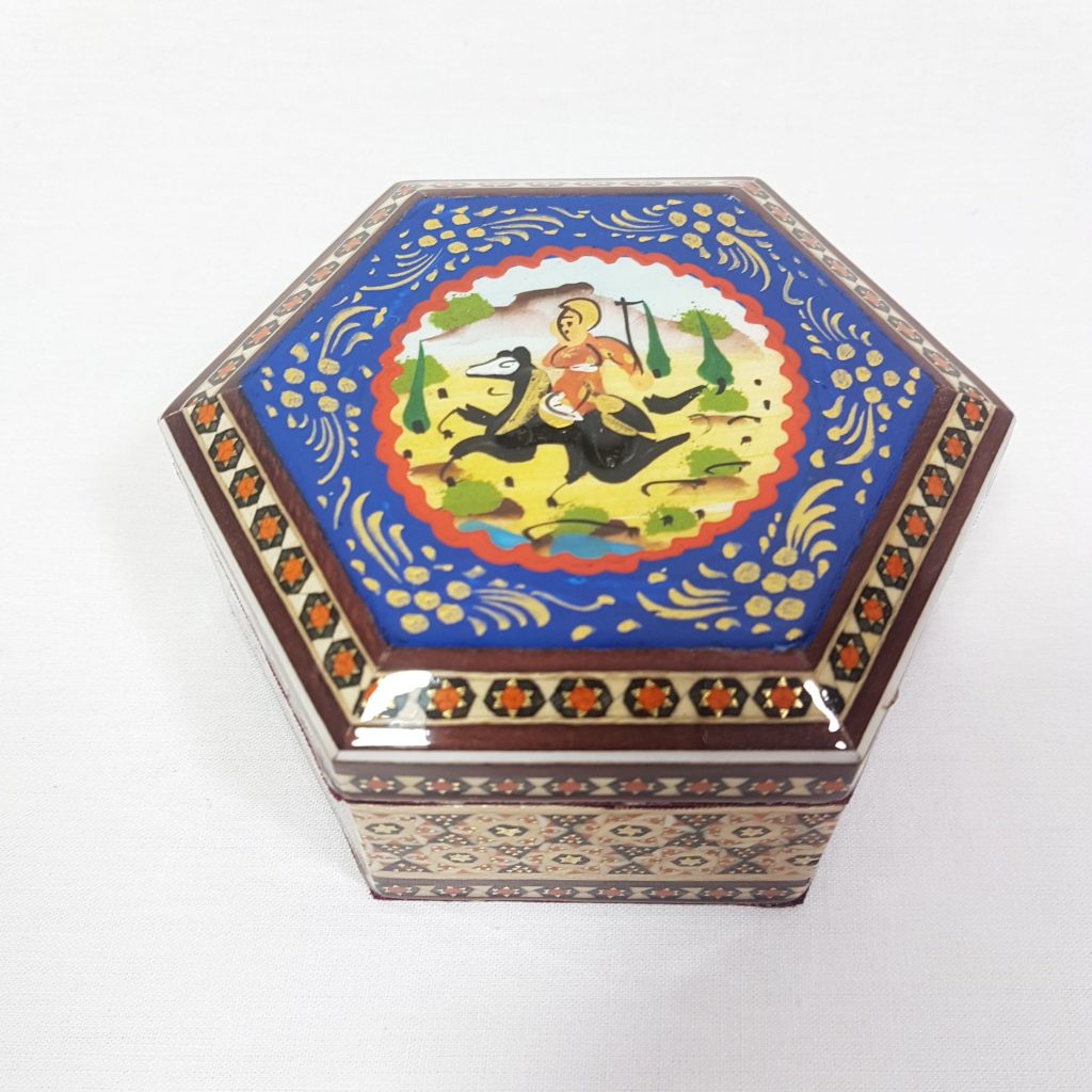 Khatam polo Jewellery Box , 12cm - from upside