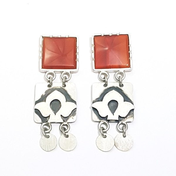 Red Opal Earrings
