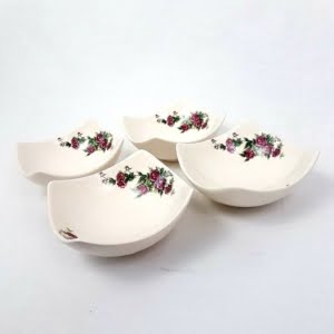Set Of 4 Floral Ceramic Bowls