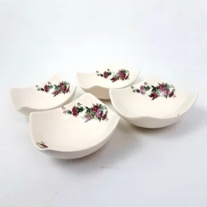 Set Of 4 Floral Ceramic Bowls