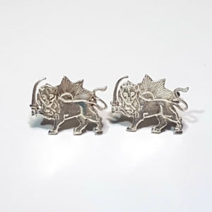 Lion and Sun Cufflinks, 925 Silver
