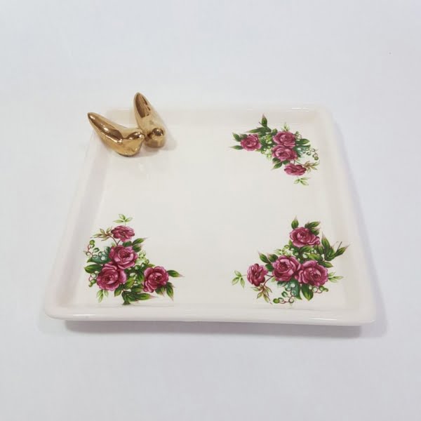 18 CM FLORAL CERAMIC PLATE-Persis Collection