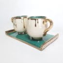 GOLDEN TEARS MUGS SET HANDMADE POTTERY-Persis Collection