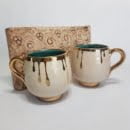 GOLDEN TEARS MUGS SET HANDMADE POTTERY-Persis Collection