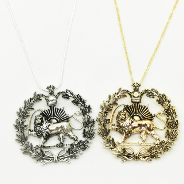 delicate lion and sun necklace-Persis Collection