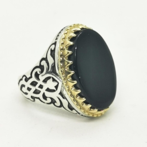 Black agate Persian ring-Persis Collection