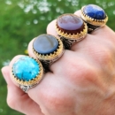 Red agate Persian ring-Persis Collection