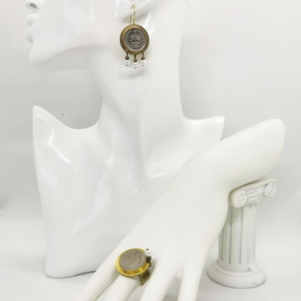 Pearls Persian Coin Coin Ring and Earring