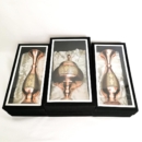 Khatam marquetry on copper bonbon dish and vase-Persis Collection