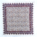 FLORAL SQUARE GHALAMKARI TABLECLOTH 1x1 m