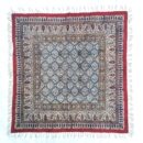 ELEGANT SQUARE HAND PRINTED TEXTILE TABLECLOTH 1x1 m