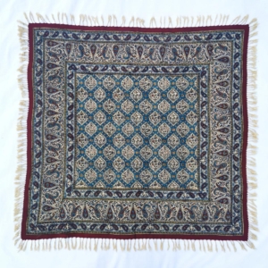 ELEGANT SQUARE GHALAMKARI TABLECLOTH 1x1 m