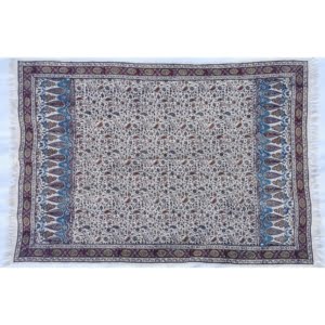ELEGANT SQUARE HAND PRINTED TEXTILE TABLECLOTH 1×1.5 m