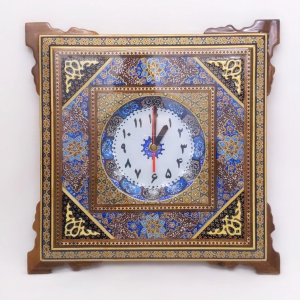 Tazhib Art Khatam Clock