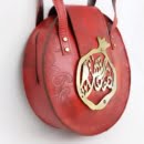 RED POMEGRANATE LEATHER BAG-PERSIS COLLECTION