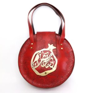 RED POMEGRANATE LEATHER BAG-PERSIS COLLECTION