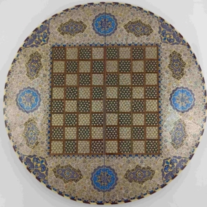 TAZHIB CIRCULAR BACKGAMMON AND CHESS SET-PERSIS COLLECTION-PERSIAN ART
