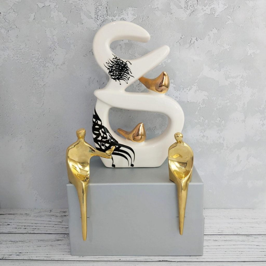 Brass Love Couple decoration