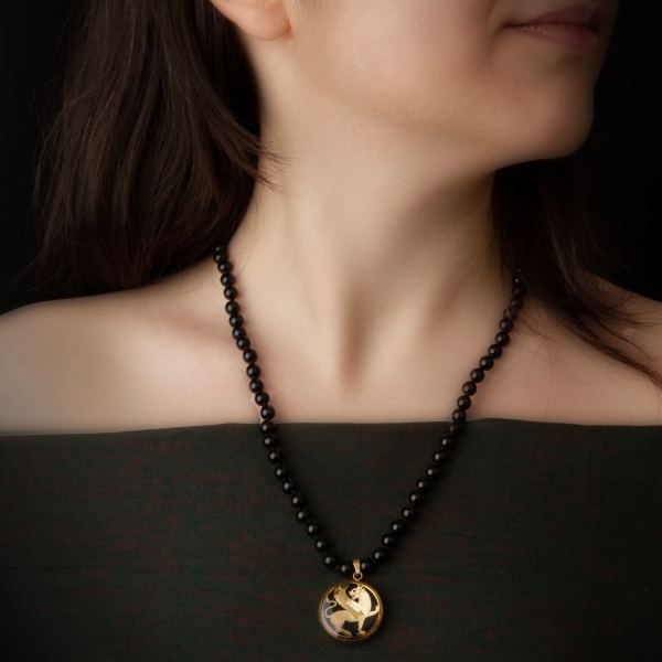 24k Gold Winged Lion Necklace Gold