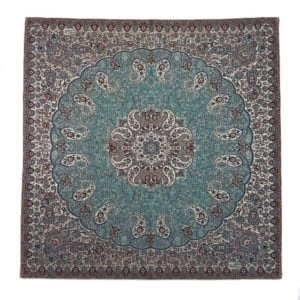 SQUARE ELEGANT GREEN TERMEH TABLECLOTH-Persis Collection