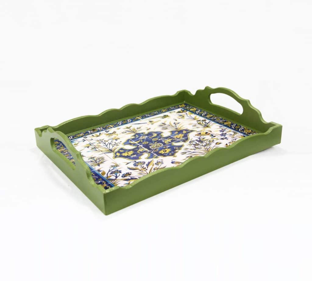 Persian Green Wooden Tray