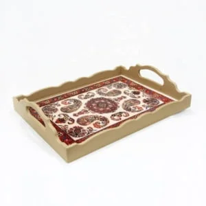 Carpet Pattern White Wooden Tray