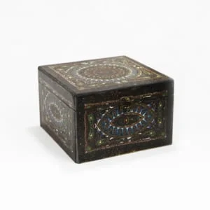 Decorative Storage Box with Floral Mosaic Pattern